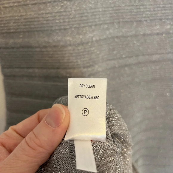 Karl Lagerfeld Gray Textured Knit Dress with Crochet Trim Size S - Picture 5 of 7